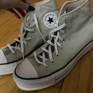 Converse High Top Sneakers in Light Sage Green
